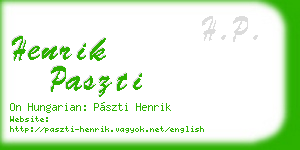 henrik paszti business card